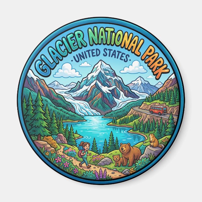 Glacier National Park Montana Magnet (Framsidan)