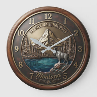 Glacier National Park Montana Mountain Goat Wooden Stor Klocka