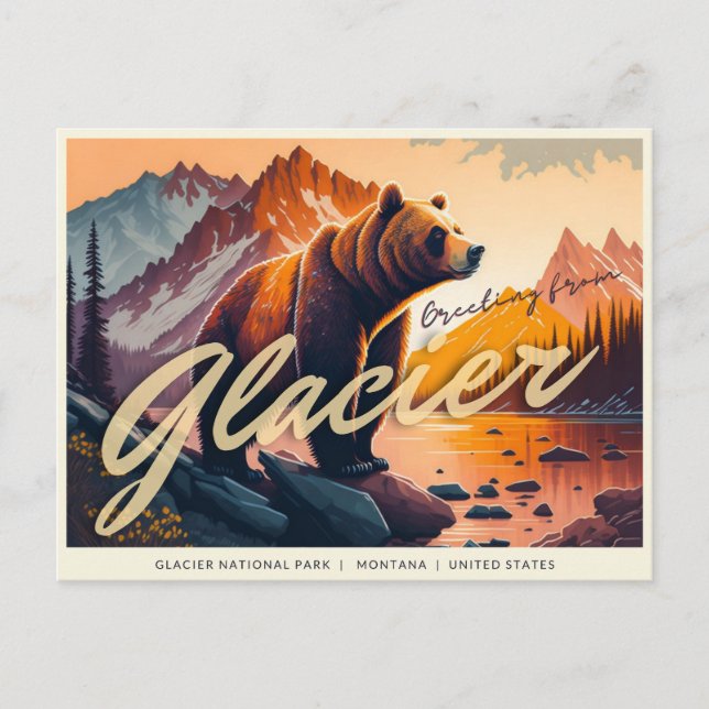 Glacier National Park, Montana Postcard Vykort (Framsida)