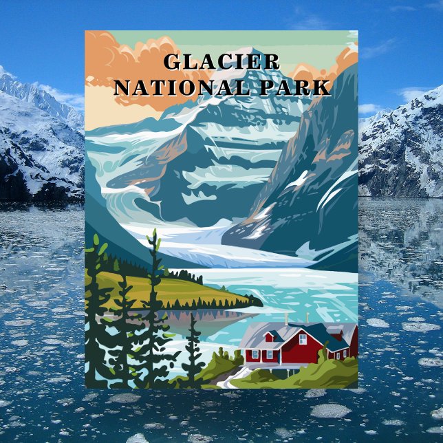 Glacier National Park, Montana Resebrevkort Vykort (Glacier National Park, Montana Travel Postcard)