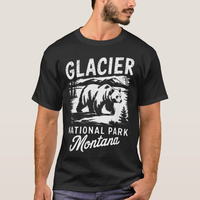 Glacier National Park Montana T Shirt (Framsida)