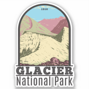 Glacier National Park Montana Triple Divide Klistermärken