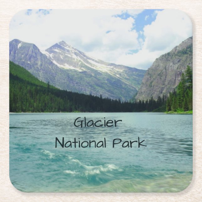 Glacier National Park Montana Underlägg Papper Kvadrat (Framsidan)