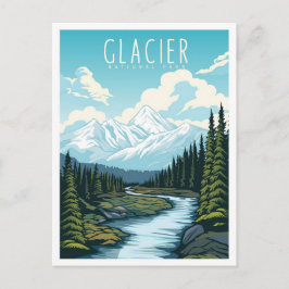 Glacier National Park Montana USA Travel Vykort