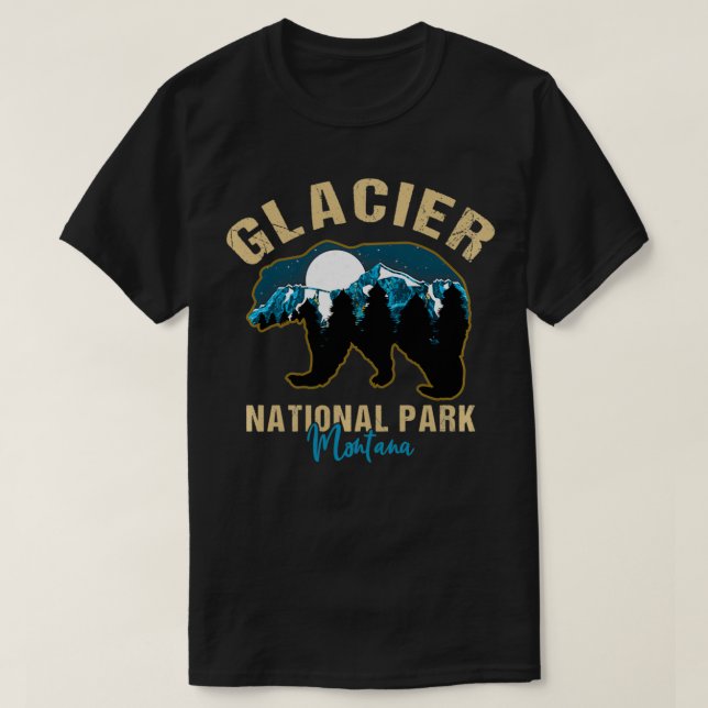 Glacier National Park Montana USA Vacation Souveni T Shirt (Design framsida)