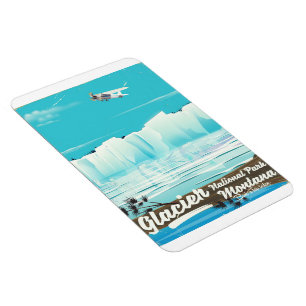 Glacier National Park, Montana vintage affisch Magnet