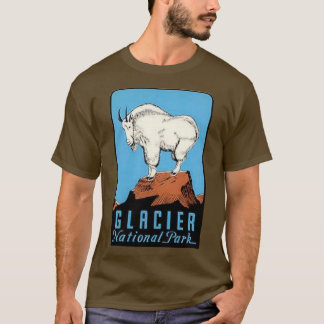Glacier National Park Montana Vintage Decal Mount T Shirt