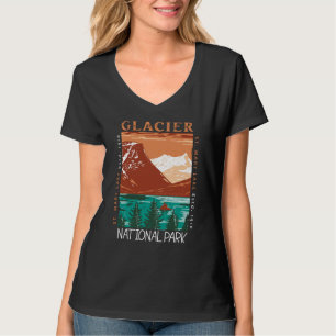 Glacier National Park Montana Vintage Distress T Shirt
