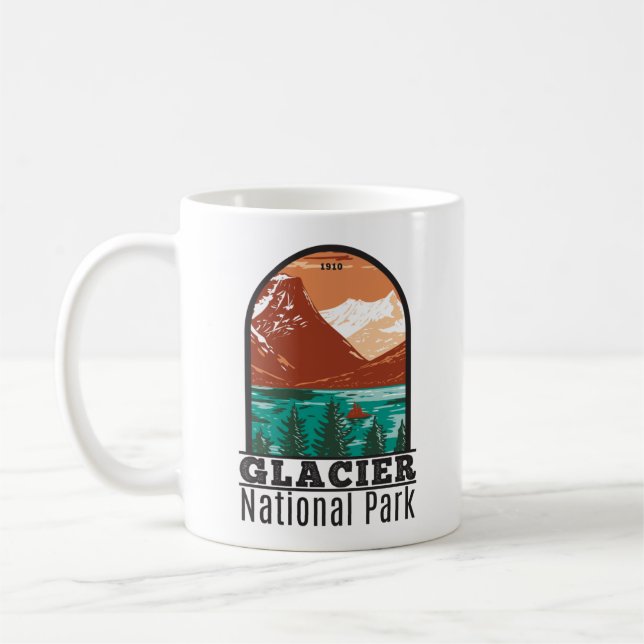 Glacier National Park Montana Vintage Kaffemugg (Vänster)