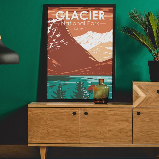 Glacier National Park Montana Vintage Poster (Skapare uppladdad)