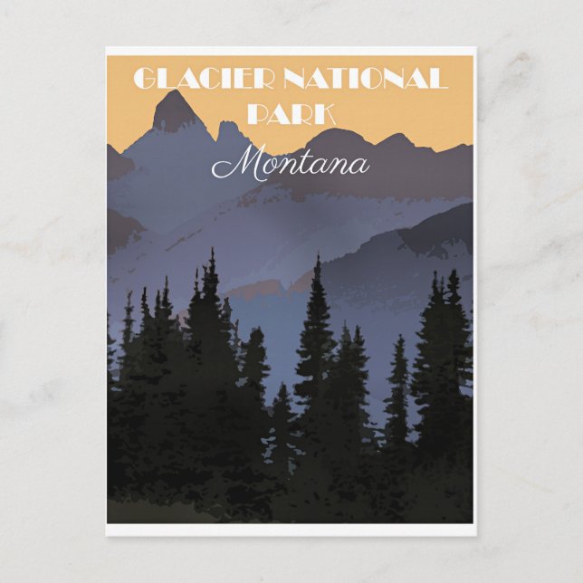 Glacier National Park, Montana, Vykort (Framsida)