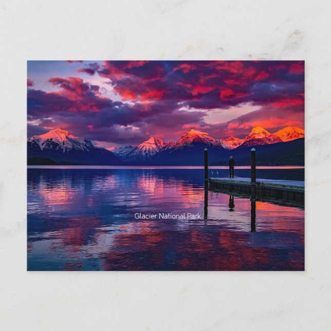 Glacier National Park Montana Vykort (Framsida)