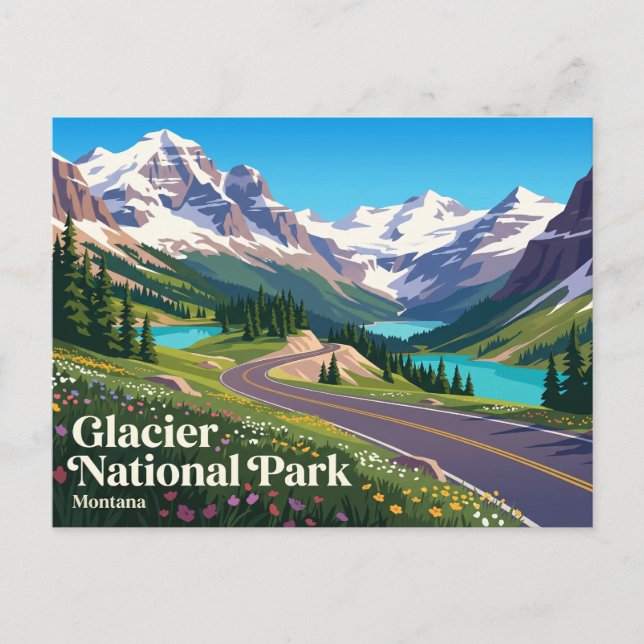 Glacier National Park Montana Vykort (Framsida)