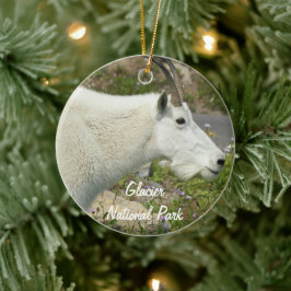 Glacier National Park Mountain Goat Photo Julgransprydnad Keramik