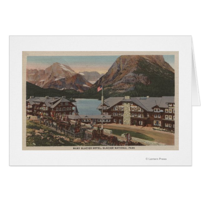 Glacier National Park, MT - Många Glacier Hotel Hälsningskort (Framsidan Horizontal)