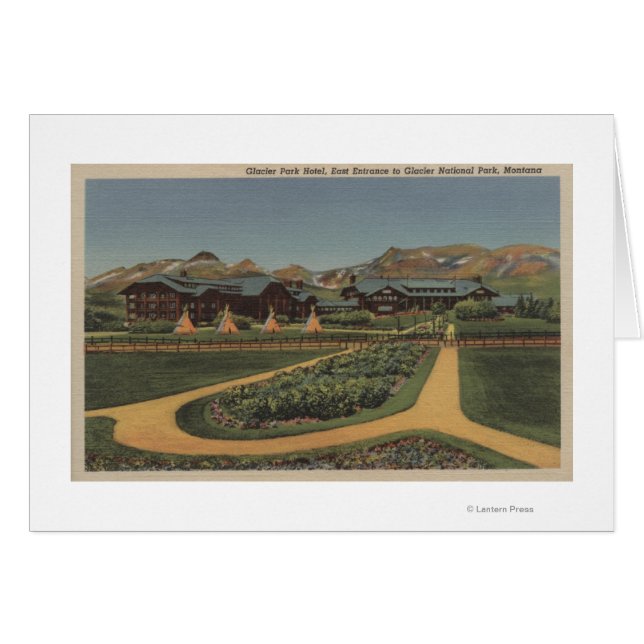 Glacier National Park, MT - Park Hotel Öster Hälsningskort (Framsidan Horizontal)