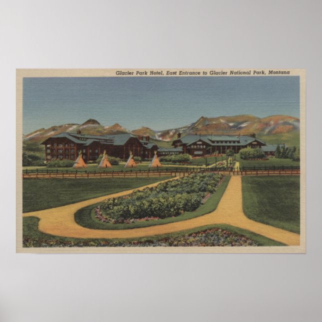 Glacier National Park, MT - Park Hotel Öster Poster (Framsidan)