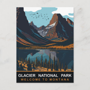 Glacier National Park, MT, Vintage Resa Vykort