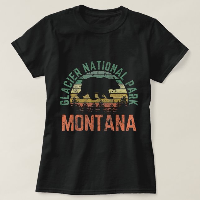 Glacier National Park novlelty Road resa Montana T Shirt (Design framsida)