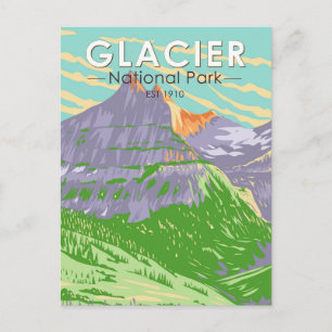 Glacier National Park på våren Montana Vintage Vykort
