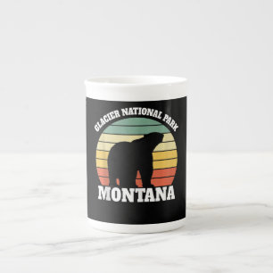Glacier National Park Polar Bear Älskare Benporslin Mugg