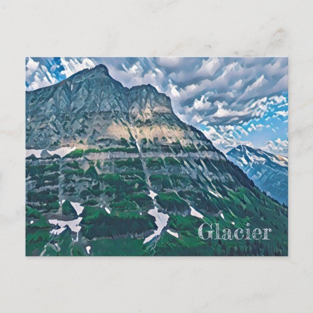 Glacier National Park Postcard Vykort (Framsida)