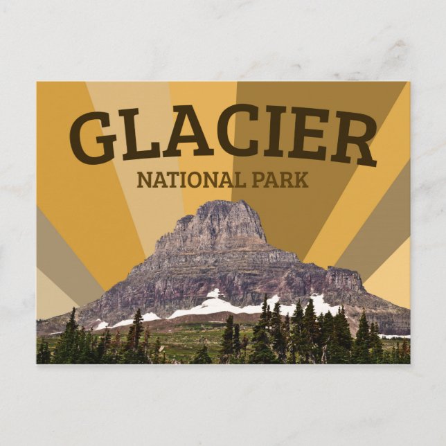 Glacier National Park Postcard Vykort (Framsida)