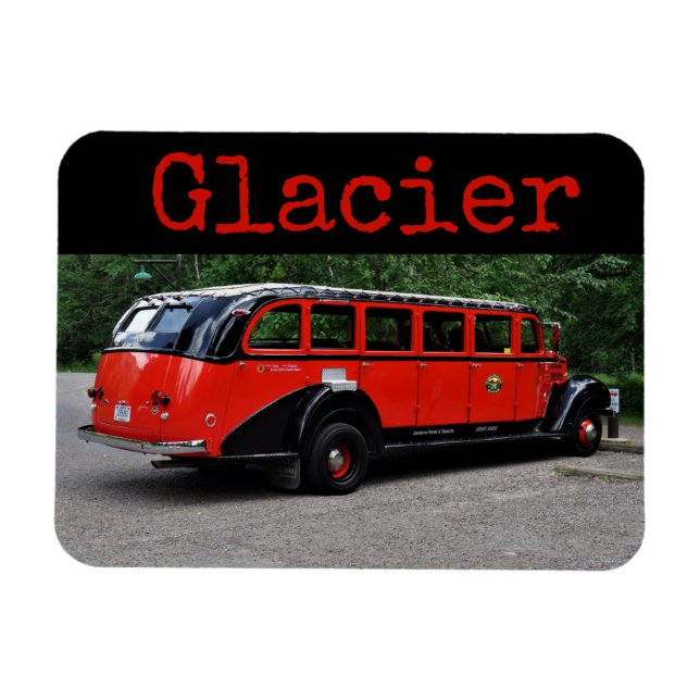 Glacier National Park Red Buss Magnet (Horisontell)