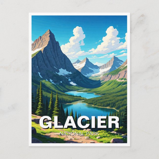 Glacier National Park Resor Vykort (Framsida)