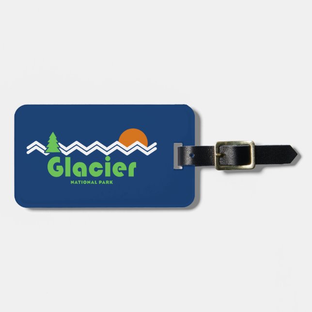 Glacier National Park Retro Bagagebricka (Horisontell Framsida)