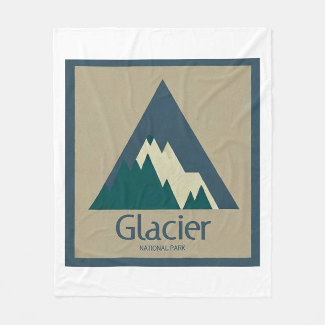 Glacier National Park Rustic Fleecefilt (Framsidan)