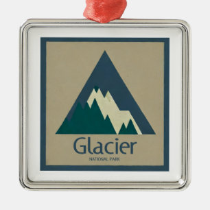 Glacier National Park Rustic Julgransprydnad Metall