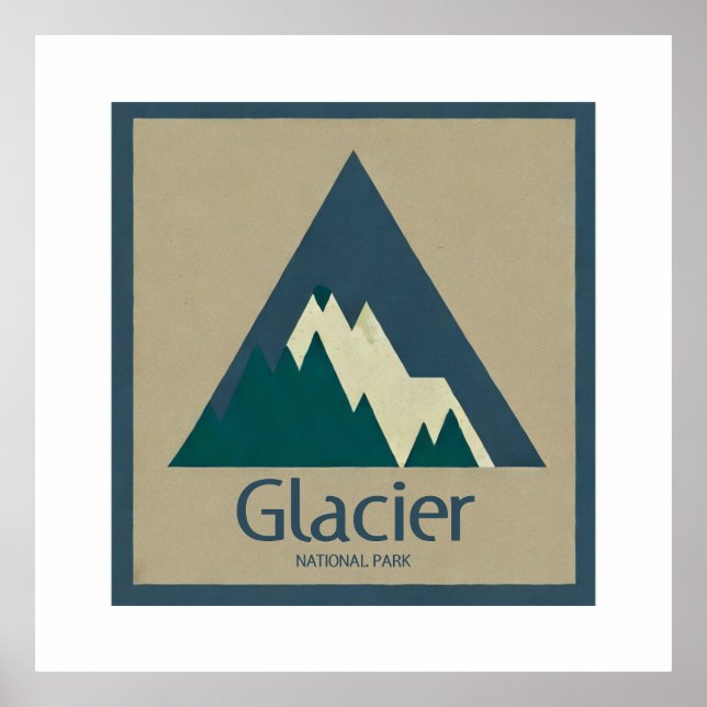 Glacier National Park Rustic Poster (Framsidan)