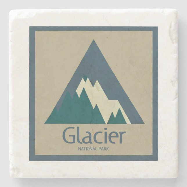 Glacier National Park Rustic Stenunderlägg (Framsidan)