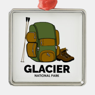 Glacier National Park-ryggsäck Julgransprydnad Metall