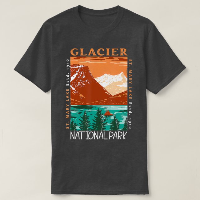 Glacier National Park St T Shirt (Design framsida)