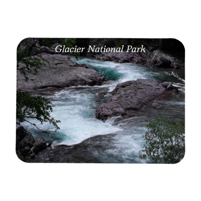 Glacier National Park Stream Photo Magnet (Horisontell)