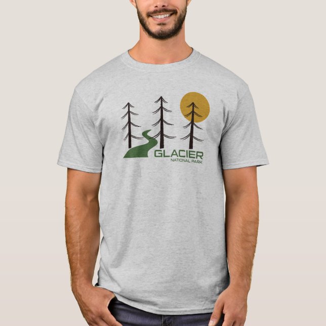 Glacier National Park Trail T Shirt (Framsida)