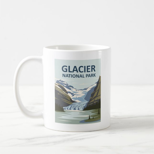 Glacier National Park Travel Art Kaffemugg (Vänster)