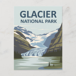 Glacier National Park Travel Art Vykort