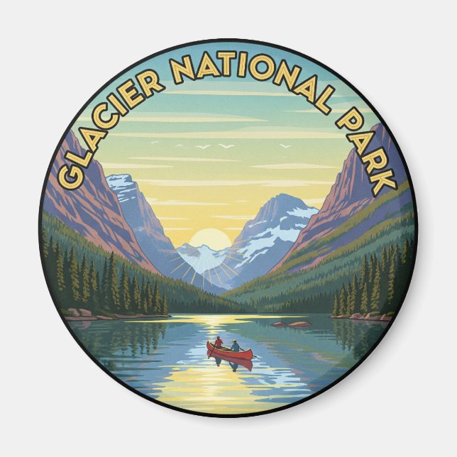 Glacier National Park Travel Magnet (Framsidan)