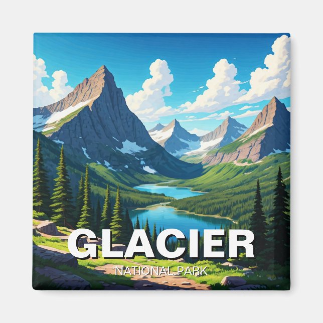 Glacier National Park Travel Magnet (Framsidan)