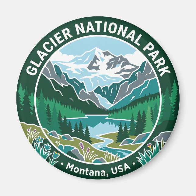 Glacier National Park USA Magnet (Framsidan)