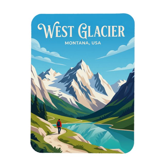 Glacier National Park USA Magnet (Vertikal)