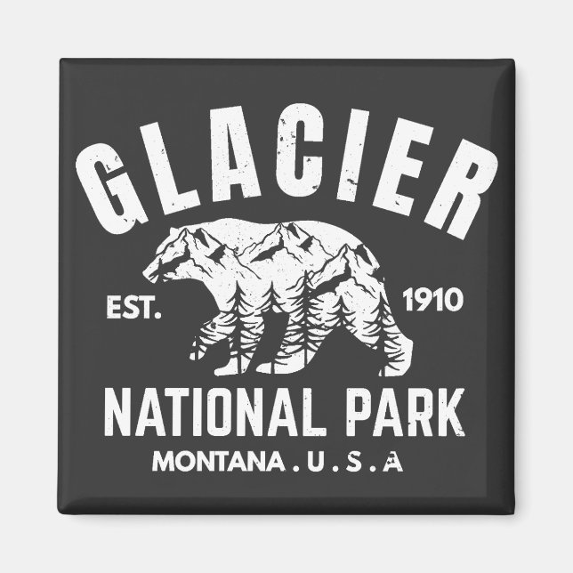 Glacier National Park USA Montana Magnet (Framsidan)