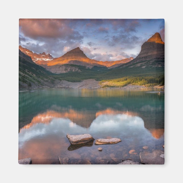 Glacier National Park USA Postcard (glaciär 6) Magnet (Framsidan)