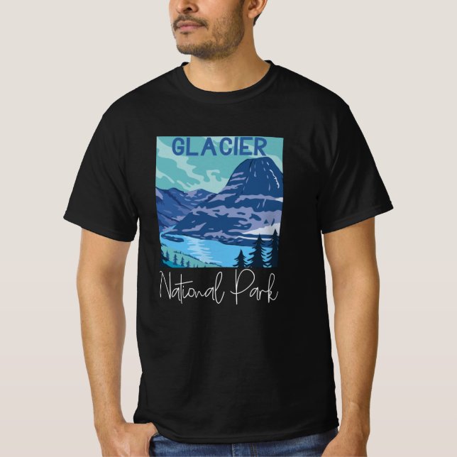 Glacier National Park USA T Shirt (Framsida)