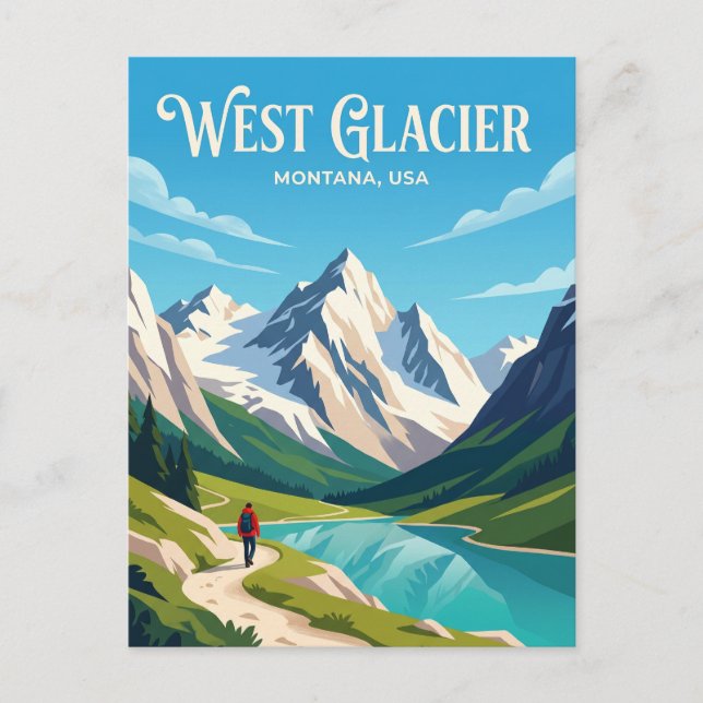 Glacier National Park USA Vykort (Framsida)