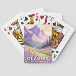 Glacier National Park | Vår Lavendel Akvarell Casinokort