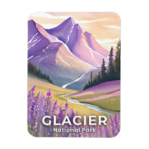 Glacier National Park | Vår Lavendel Akvarell